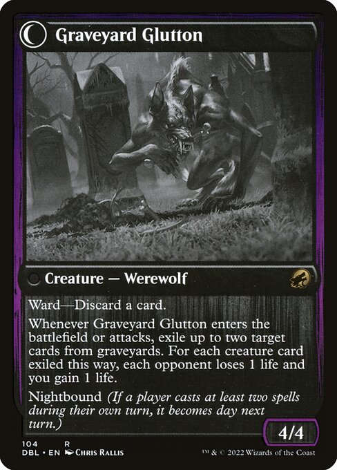 Graveyard Trespasser // Graveyard Glutton (reverso)