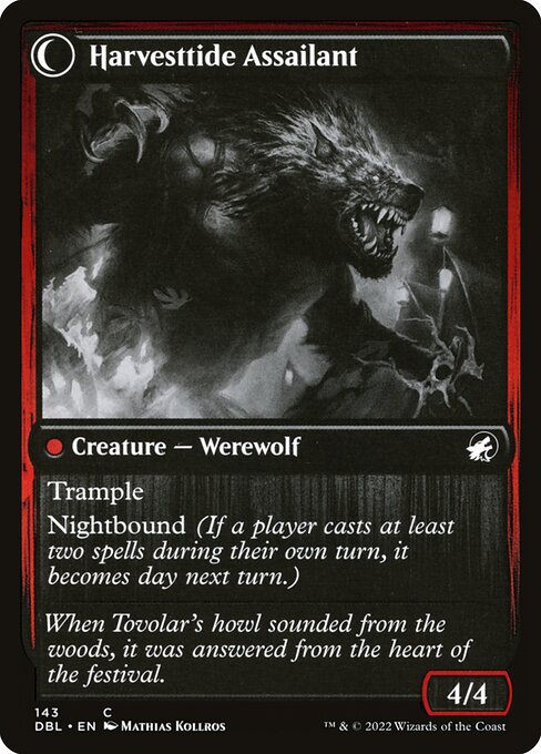 Harvesttide Infiltrator // Harvesttide Assailant (reverso)