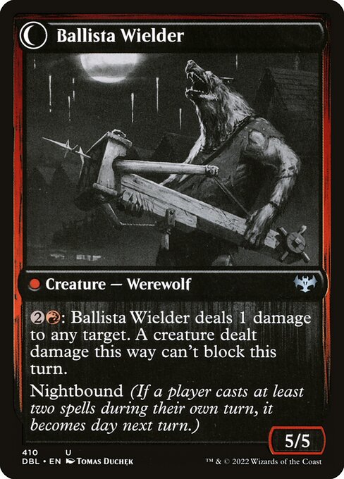 Ballista Watcher // Ballista Wielder (reverso)