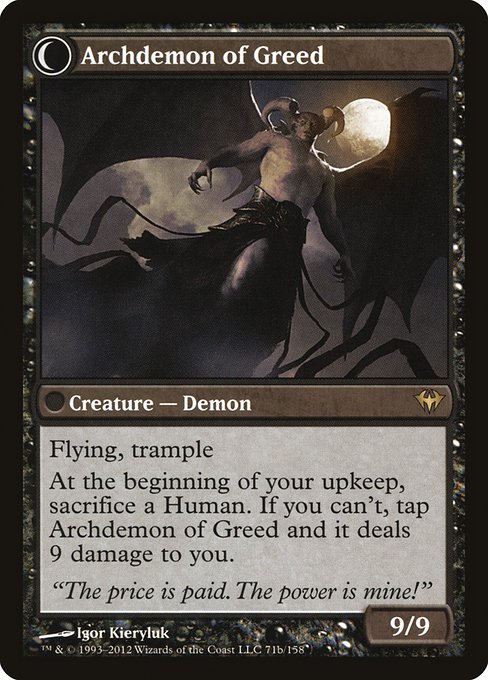 Ravenous Demon // Archdemon of Greed (reverso)