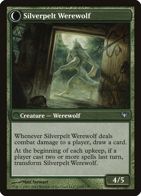 Lambholt Elder // Silverpelt Werewolf (reverso)