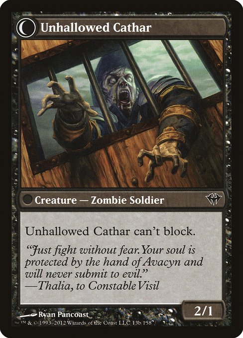 Loyal Cathar // Unhallowed Cathar (reverso)