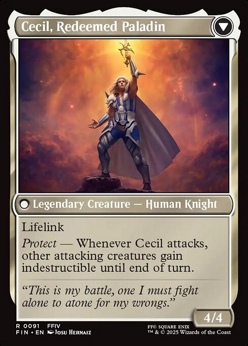 Cecil, Dark Knight // Cecil, Redeemed Paladin (reverso)
