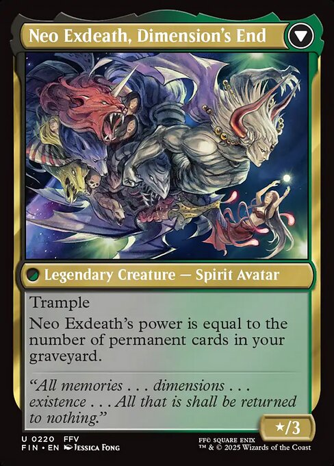 Exdeath, Void Warlock // Neo Exdeath, Dimension's End (reverso)