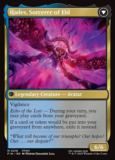 Emet-Selch, Unsundered // Hades, Sorcerer of Eld (reverso)