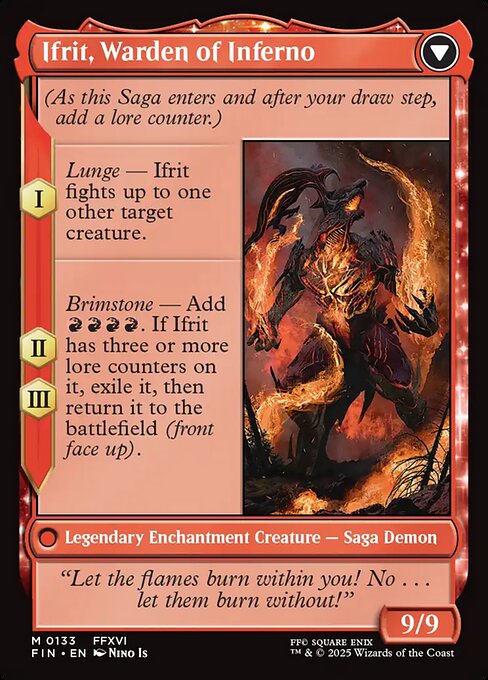 Clive, Ifrit's Dominant // Ifrit, Warden of Inferno (reverso)