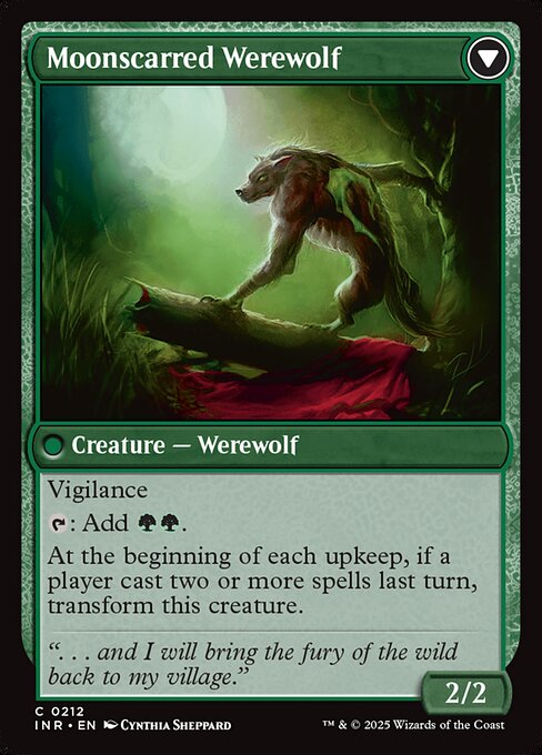 Scorned Villager // Moonscarred Werewolf (reverso)