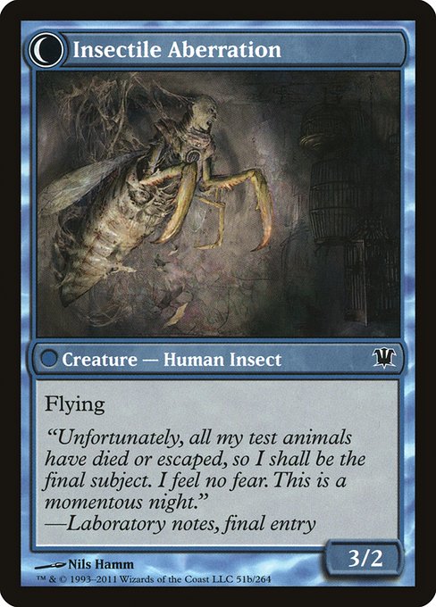 Delver of Secrets // Insectile Aberration (reverso)