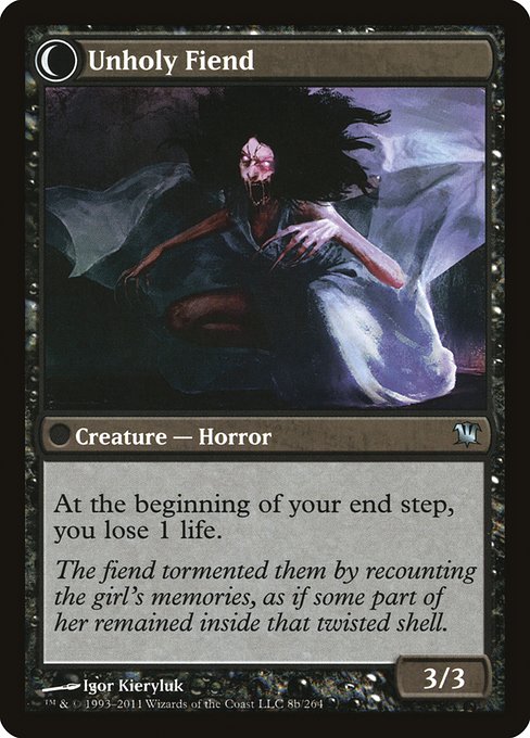 Cloistered Youth // Unholy Fiend (reverso)