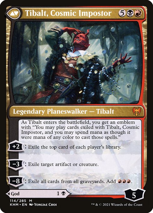 Valki, God of Lies // Tibalt, Cosmic Impostor (reverso)