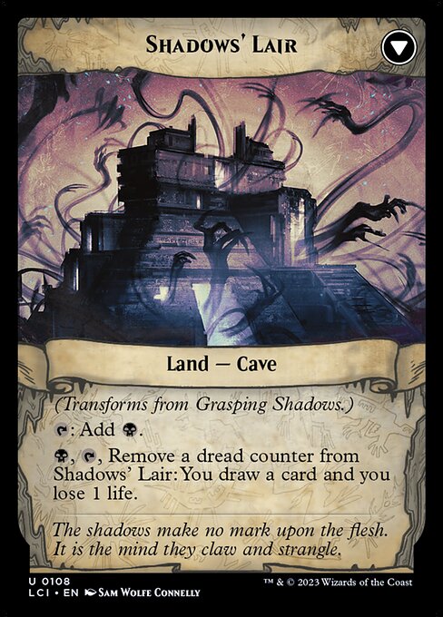Grasping Shadows // Shadows' Lair (reverso)