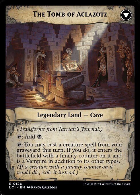 Tarrian's Journal // The Tomb of Aclazotz (reverso)
