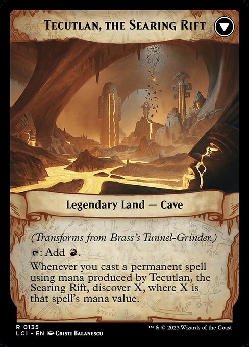 Brass's Tunnel-Grinder // Tecutlan, the Searing Rift (reverso)