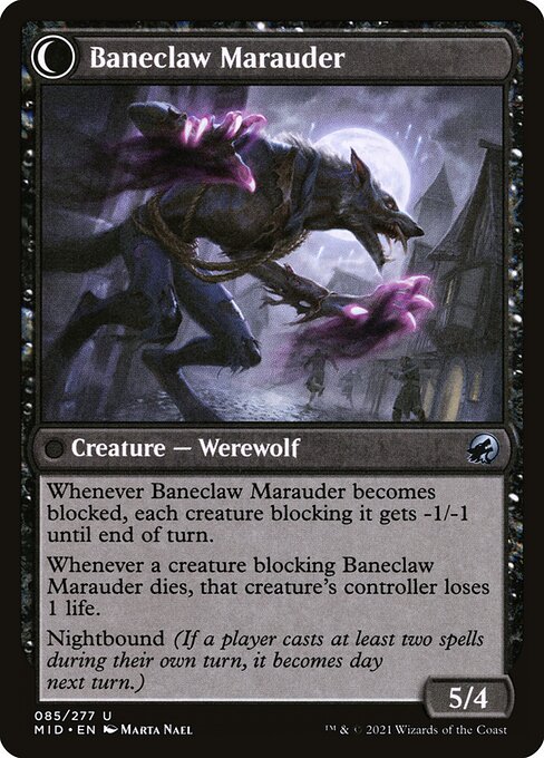 Baneblade Scoundrel // Baneclaw Marauder (reverso)