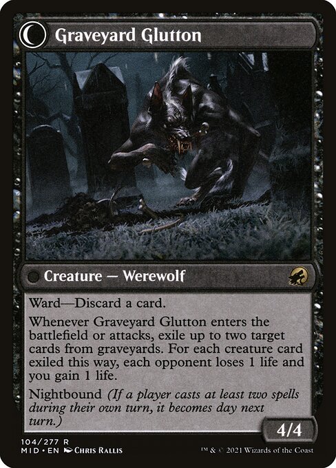 Graveyard Trespasser // Graveyard Glutton (reverso)
