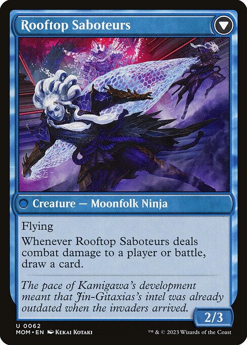 Invasion of Kamigawa // Rooftop Saboteurs (reverso)