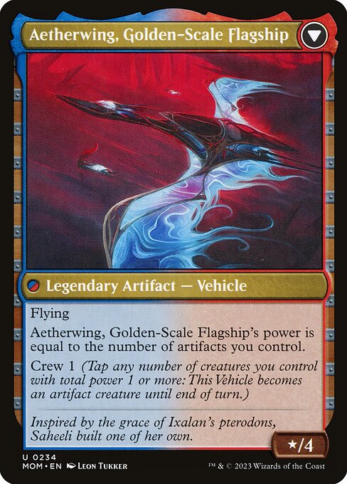Invasion of Kaladesh // Aetherwing, Golden-Scale Flagship (reverso)