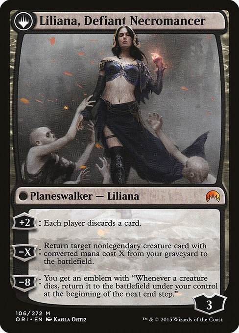 Liliana, Heretical Healer // Liliana, Defiant Necromancer (reverso)