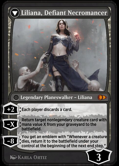 Liliana, Heretical Healer // Liliana, Defiant Necromancer (reverso)