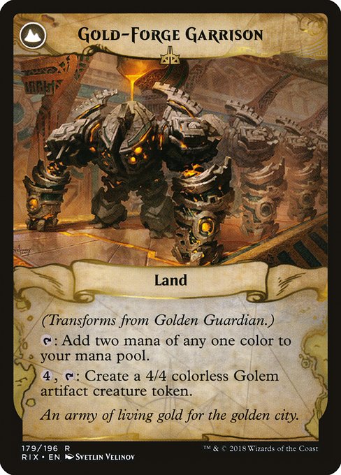 Golden Guardian // Gold-Forge Garrison (reverso)