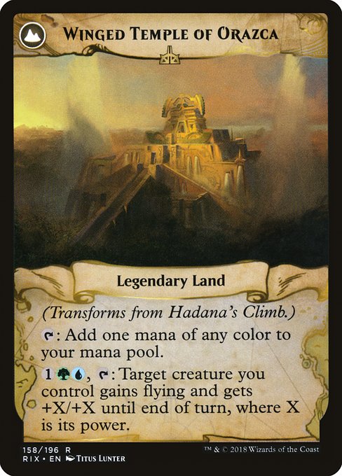 Hadana's Climb // Winged Temple of Orazca (reverso)