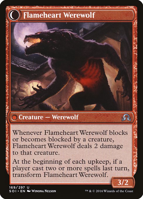 Kessig Forgemaster // Flameheart Werewolf (reverso)