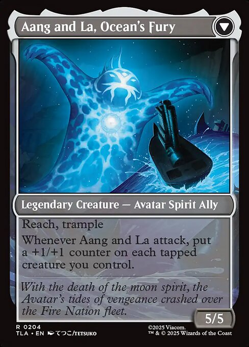 Aang, Swift Savior // Aang and La, Ocean's Fury (reverso)