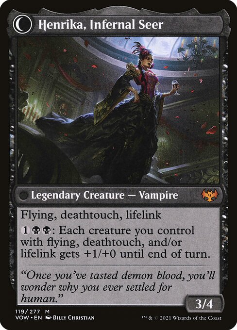 Henrika Domnathi // Henrika, Infernal Seer (reverso)