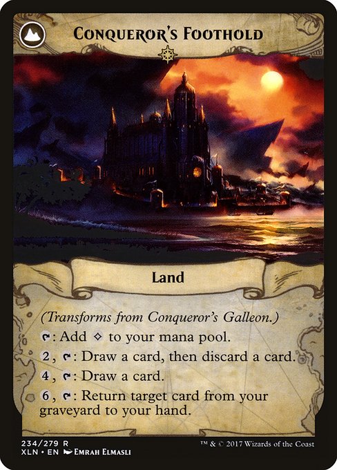 Conqueror's Galleon // Conqueror's Foothold (reverso)